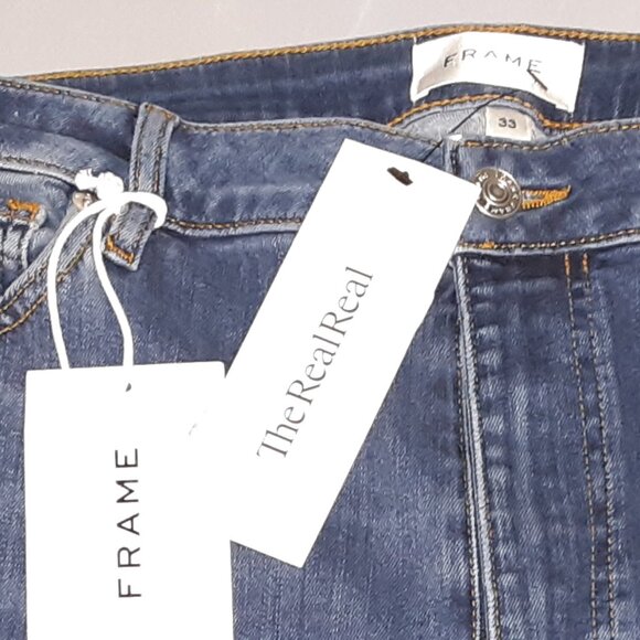 "Frame" Designer Denim * The Real Real Verified EUC* Women Blue Jean * Sz 33 ish - Picture 1 of 10